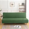Generic Copridivano Senza Braccioli 2/3 Posti Tinta Unita Elasticizzato Antimacchia Fodera per Divano Letto Antiscivolo Lavabile Clic Clac Pieghevole Letto Copridivano(Verde,160-190cm)