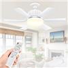 buusace Ventilatore Da Soffitto Con Luce E Telecomando, Lampada Da Soffitto Con Ventilatore, Piccolo Ventilatore Da Soffitto Silenzioso Con 3 Vento, 3 Modalità Di Illuminazione (B-46cm bianco)