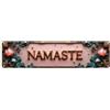 Nestemfo Namaste, cartello in metallo vintage con motivo ornamentale floreale, per soggiorno, bar, casa, camera da letto, poster in metallo retrò, 10 x 40 cm