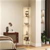 HOMCOM Lampada da Terra con 4 Ripiani Regolabile 41x29.5x163.5 cm Rovere