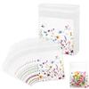 RhiVrillion 100 Sacchetti Regalo Trasparenti con Motivo Floreale - Autoadesivi - Sacchetti per Confetti e Caramelle - Ideali per Festa Bambina, Matrimonio, Addio al Nubilato