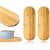 KAPSING Grande Vassoio di Legno Rotondo Deco 28x10cm in Bambù per Sottobicchieri, Piante in Vaso, Frutta e Torta al Caffè