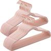 SONGMICS Grucce Velluto 50 Pezzi, Grucce Appendiabiti Lunghe 42 cm, Salvaspazio, Capacità di Carico Elevata, Gancio Girevole a 360°, per Cappotti Camicie Completi, Rosa e Oro Rosa CRF026P02