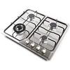 Lilyeriy Piano cottura a gas da incasso a 4/5 fuochi, piano cottura in acciaio inox a 4 fuochi, in acciaio inox, materiale gas naturale/GPL, 59 x 51 cm/86 x 50 cm, accensione elettrica e fiamma (58 x 50 cm)