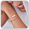 Handmade Bracciale inciso argento sterling 925 Messaggio personalizzato delicato impilabile bracciale rigido sposa sposo Madre fatto a mano