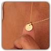 Handmade Ciondolo iniziale inciso personalizzato argento sterling 925 Mini cerchio Collana lettera di fascino della madre giorno fatto a mano