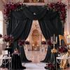 gogoparti Tende nere da 9,1 x 4,3 m per feste di nozze, 6 pannelli in tessuto a goccia lungo 4,3 m, in poliestere senza pieghe, per compleanni, baby shower, sfondo fotografico di palcoscenico