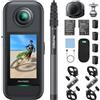 AKASO Action Cam 360° in 5.7K - Moto Pack, Foto 72MP, Doppio Sensore da 1/2 48MP, 360° Horizon Lock, Touchscreen 2.29, AI Tracking, Stabilizzazione SuperSmooth
