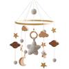 Sunshine smile Mobile animali della foresta, campanella da letto con stelle in legno, giocattolo mobile per lettino per bambini con uncinetto, stella, luna, nuvole, rosa, campanello a vento sospeso, campanella da