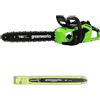 Greenworks GD40CS18 Motosega a Batteria con Motore Brushless, Lunghezza Barra 40cm, SENZA Batteria 40V e Caricabatterie + Greenworks 40cm Barra