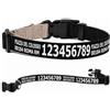 Pictogogo Collare per cane personalizzato con testo a scelta, colore del testo, telefono, indirizzo o messaggio di avviso (Nero, XS: 25-37 cm circonferenza collo)