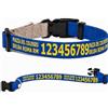 Pictogogo Collare per cane personalizzato con testo a scelta, colore del testo, telefono, indirizzo o messaggio di avviso (Blu, XS: 25-37 cm circonferenza collo)