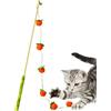 Generic Canna da gioco per gatti | Bastone giocattolo dal design interattivo di frutta autogioca,bastoncini di legno per gatti, gattini per giocare al chiuso e combattere la noia con, pesce e topo