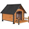 X-ZONE PET Cuccia per cani con telaio in ferro metallico anti-morso, cuccia per esterni in legno, cuccia per interni, rifugio per cuccioli per cani di piccola, media e grande taglia, resistente alle intemperie