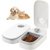 Mineup Distributore Automatico Cibo Gatti, 700 ml Distributore automatico di crocchette per gatti 2 pasti, Distributore croccantini gatto con timer da 48 ore per cibo secco e umido per gatti e cani