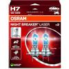 OSRAM NIGHT BREAKER LASER H7, +150% di luminosità in più, lampada alogena per fari, 64210NL-2HB, 12V, scatola pieghevole sospesa (2 lampade)