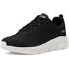 Skechers Bobs B Flex Visionary Essence - Scarpe da Ginnastica da Donna, Bordo Bianco a Maglia Nera, 41 EU
