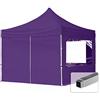 TOOLPORT Gazebo Pieghevole Giardino 3x3m - 4 Laterali Alluminio Telo Idrorepellente Padiglione Mercati Sagre Viola