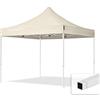 TOOLPORT Gazebo Pieghevole Giardino 3x3m Telo 700N Poliestere idrorepellente Padiglione Mercati Sagre crema