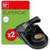 SWISSINNO Trappola per Topi SuperCat - 2 Trappole Riutilizzabili - Professionale con Esca Integrata al Burro di Arachidi - Trappola a Scatto Meccanica Potente per Uso Interno ed Esterno