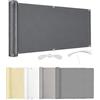 HNBFKD Frangivista Balcone - 1x0.5M/100x50CM Grigio Scuro - Recinzione Protezione della Privacy Schermo Telo Oxford, PES Impermeabile Antivento Coprente con Fascette, per Terrazza e Giardino