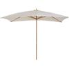 Outsunny Ombrellone da Giardino 2x3 m con Corda e Prese d'Aria, Ombrellone da Esterno con 6 Stecche in Legno, Bambù e Poliestere 180g/㎡, per Cortile, Terrazza e Balcone, Beige