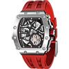 TSAR BOMBA Orologio Uomo Automatico - Orologi Scheletro Tonneau di Lusso - Vetro Zaffiro con Movimento Giapponese - Impermeabile 50M - Luminoso
