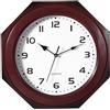Clockswise Quickway Imports QI004143 - Orologio da parete in plastica dall'aspetto moderno, a forma ottagonale, per soggiorno, cucina o sala da pranzo, colore: marrone