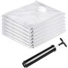 Levivo sacchetti sottovuoto per abiti e piumoni, set da 6 pezzi con pompa mano per il viaggio, conservazione e trasporto salvaspazio grazie 75% volume in meno, sacchetto sottovuoto XXL in 70 x 100 cm