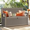 YITAHOME Panca portaoggetti da 265 l, con serratura, per patio, giardino, resistente alle intemperie, per cuscini, attrezzi e forniture per piscina, marrone chiaro