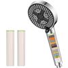 YEAUPE PRO Soffione Doccia con Filtro a 25 Fasi, Alta Pressione Ø110mm con Filtro, con 6 Tipi di Getti, Soffione Doccia Anticalcare Cromato con 2 Filtri di Ricambio, Benessere e Comfort, Cromato