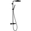 hansgrohe Pulsify S Puro - Colonna doccia a risparmio idrico (EcoSmart) con miscelatore termostatico, Sistema doccia (260mm) con rubinetto, doccetta, tubo, asta e soffione doccia, nero opaco, 24223670