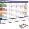 Generico Grande Pianificatore Annuale 2025/2026 - A1 Calendario Annuale Colorato - Wishing Dry Riutilizzabile Pianificatore A Parete - Taglia 74.2x52,5 Cm - Organizzatore Di Scopi E Attività Pe