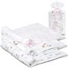 Interbaby Mussola di cotone per neonati, 80 x 80 cm, confezione da 3 panni per neonati e neonati, per allattamento, asciugamano, coperta, comoda, morbida, traspirante, rosa
