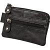 Alassio 42247 - Custodia portachiavi in vera pelle, con 2 anelli portachiavi, scomparto aggiuntivo con cerniera e 2 scomparti, organizer per chiavi, colore nero, portachiavi ca. 7,5 x 10 cm, Nero,