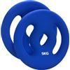 SPORTNOW Set di 2 pesi per manubri, 2 pesi da 5 kg, set di dischi per manubri da 2,5 cm, foro Ø 30 mm, blu