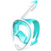 TAFALSPING Maschera da snorkeling per adulti e bambini, pieghevole, a prova di CO2, con posizione della fotocamera, maschera integrale per immersioni (bianco e verde (S/M) per bambini)