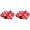 Generic Pedali per Mountain Bike Set di Pedali per Bici in Lega di Alluminio 12 X 9,5 Cm Asse Cavo Sigillato Ampia Piattaforma per Bici da Strada Pieghevoli da città Ciclisti Adulti (rosso)