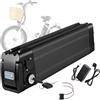 GJCKOPIUFA Batteria Al Litio Per Bici Elettrica Da 36V 8Ah 10Ah 12,5Ah 15Ah 18Ah 20Ah, Batteria Rimovibile Con Blocco Di Sicurezza E Caricabatterie, Per Biciclette Elettriche Da Città 36V 8Ah