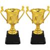 CHILDWEET 2 Pezzi Trofei in Plastica Dorata per Giochi e Competizioni, Premio Delicato e Compatto per Ufficio e Spettacoli di Talento Riutilizzabile