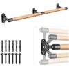 BeneLabel 1.7M Sbarra da Danza, Sbarra da Ballo Regolabile in Legno montata a Parete per Allenamento a casa, Attrezzatura per Stretching con Supporto in Metallo per Bambini e Adulti, Diametro 4 cm