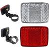 JCUQGDOO Set di 2 catarifrangenti per bicicletta, 1 riflettore anteriore + 1 posteriore, catarifrangenti occhi di gatto, catarifrangenti anteriori e posteriori per mountain bike, moto, e-bike
