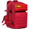 SEYATULLH SEYATULH - Zaino tattico militare, 45 l, sistema MOLLE per viaggi, escursionismo, palestra, uomo e donna, rosso, Talla única, Tattico