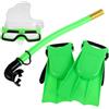 BESPORTBLE Set da Snorkeling con Maschera Antiappannamento, Boccaglio Dry Top e Pinne Regolabili in Pvc, per Vacanze Estive e Avventure Subacquee