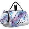 SKYSHU Borsa da palestra con note musicali, grande, impermeabile, con tracolla staccabile, con scomparto per scarpe e tasca bagnata