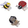 Generic Set di 3 Segnapalline da Golf a Forma di Animali da Attaccare a Cappellino O Berretto (2 X 2,5 Cm).