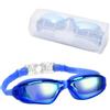 TAFALSPING Occhialini da nuoto polarizzati per uomo e donna, occhialini da nuoto per miopia, protezione UV, anti-appannamento, regolabili, per adulti e adolescenti (galvanizzazione iridescente blu)
