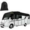 Tasofac Telo di copertura per tetto roulotte, 6,5 m x 3 m, tessuto Oxford 210D | Impermeabile e resistente ai raggi UV, strisce riflettenti, protezione per il tetto del camper, misura universale