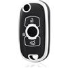 OFF WE GO Custodia Chiave Cover Chiave Guscio Chiavi per Opel Vauxhall Astra K Insignia B Zafira C Mokka Coprichiave Macchina Copri Chiavi Telecomando Auto Portachiavi, Argento Nero
