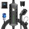 EVSEdesigner Caricabatterie EV 7,4 kW Stazione di Ricarica Mobile Wallbox con Display Digitale per Duto Elettriche Uso Domestico all'aperto, Tipo 2, CEE Monofase, Cavo da 6 m, 16 A/24 A/32 A